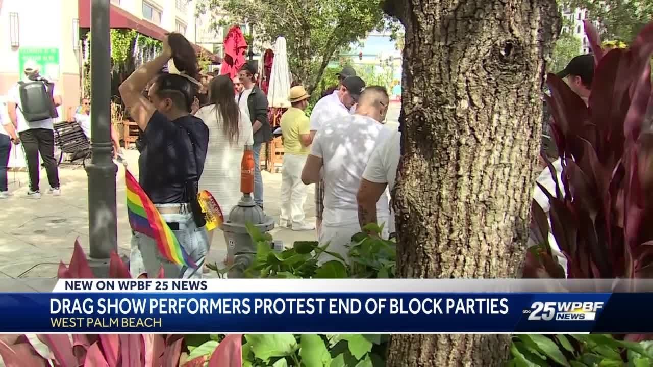 Drag show performers protest end of block parties in West Palm Beach