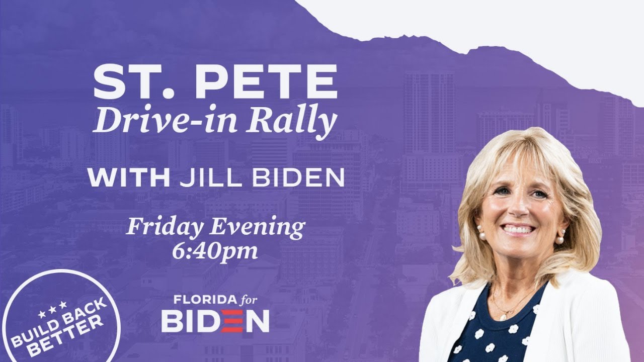 Dr. Jill Biden Speaks to Voters in St. Petersburg, Florida at Drive-In Rally