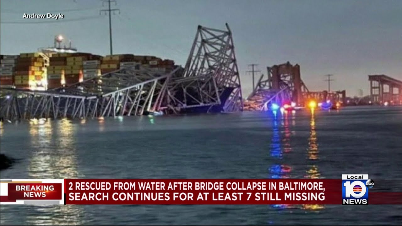 2 rescued from water after bridge collapse in Baltimore